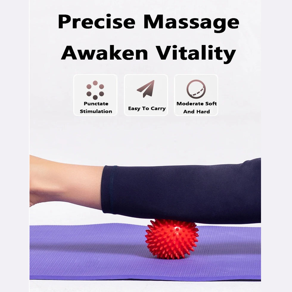 Premium PVC Spiky Massage Ball for Trigger Point Therapy, Pain Relief, and Plantar Fasciitis Treatment, 6cm Hedgehog Massage Ball for Foot & Hand Muscle Recovery