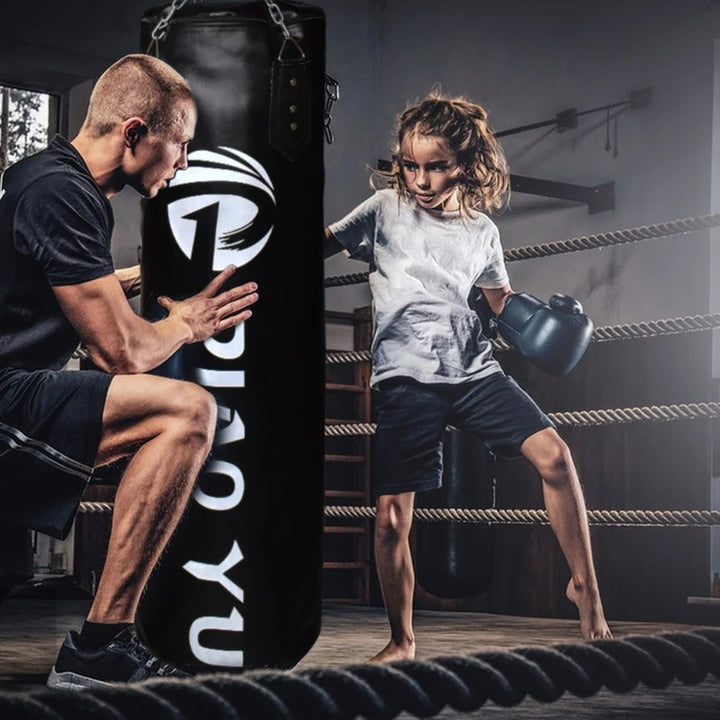 Premium Boxing Sandbag – High-Quality PU Punching Bag for Adult Practice – Durable Taekwondo, Karate & Thai Boxing Training – Includes Strong Metal Chain, Zipper Seal & Multiple Sizes