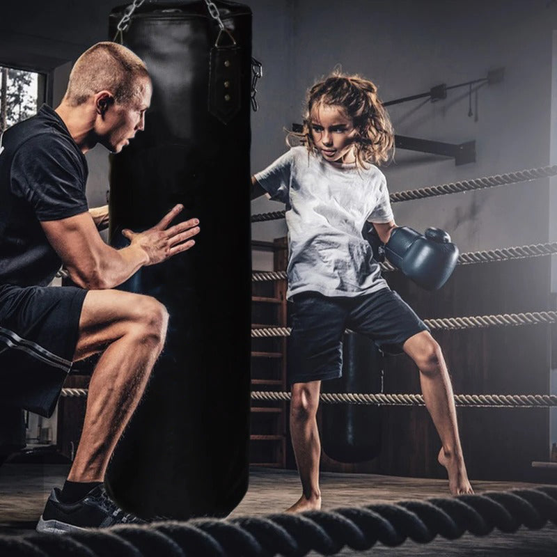 Premium Boxing Sandbag – High-Quality PU Punching Bag for Adult Practice – Durable Taekwondo, Karate & Thai Boxing Training – Includes Strong Metal Chain, Zipper Seal & Multiple Sizes
