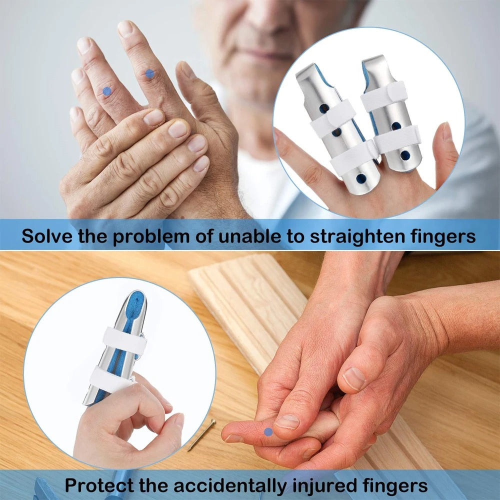 Premium Finger Splints Set for Knuckle Immobilization – 3-Sizes Adjustable Aluminum Alloy Protective Splints for Finger Injuries, Breathable EVA Pads, Comfortable, Easy to Use, Suitable for Adults and Children