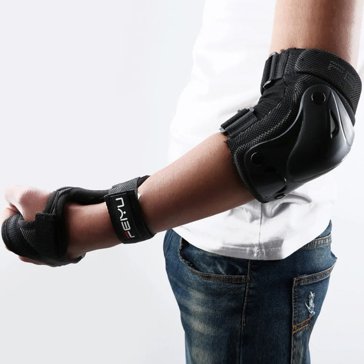 Premium Protective Gear Set for Kids & Adults – Elbow, Knee, Wrist Pads for Skateboarding, Roller Skating, BMX, Cycling, & Outdoor Sports – Adjustable, Breathable, Shockproof Safety Pads