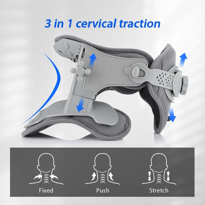 Premium Heating Neck Traction Collar with Adjustable Cervical Support, Hot Compression for Spine Alignment & Pain Relief, USB-Powered Cervical Massager