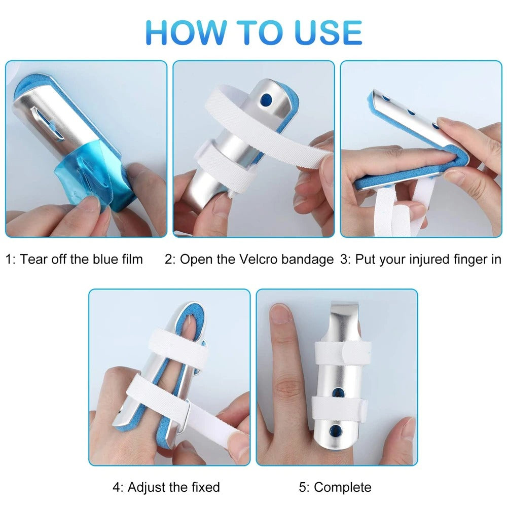 Premium Finger Splints Set for Knuckle Immobilization – 3-Sizes Adjustable Aluminum Alloy Protective Splints for Finger Injuries, Breathable EVA Pads, Comfortable, Easy to Use, Suitable for Adults and Children