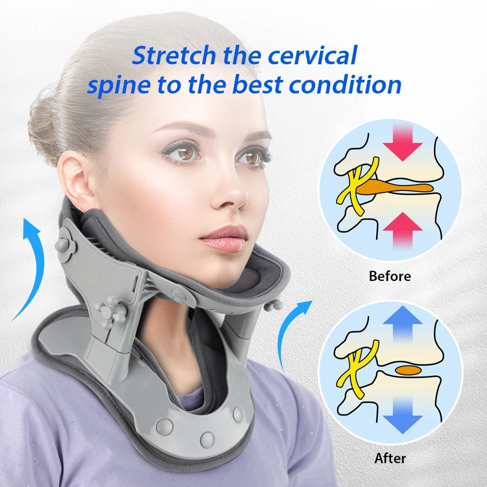 Premium Heating Neck Traction Collar with Adjustable Cervical Support, Hot Compression for Spine Alignment & Pain Relief, USB-Powered Cervical Massager