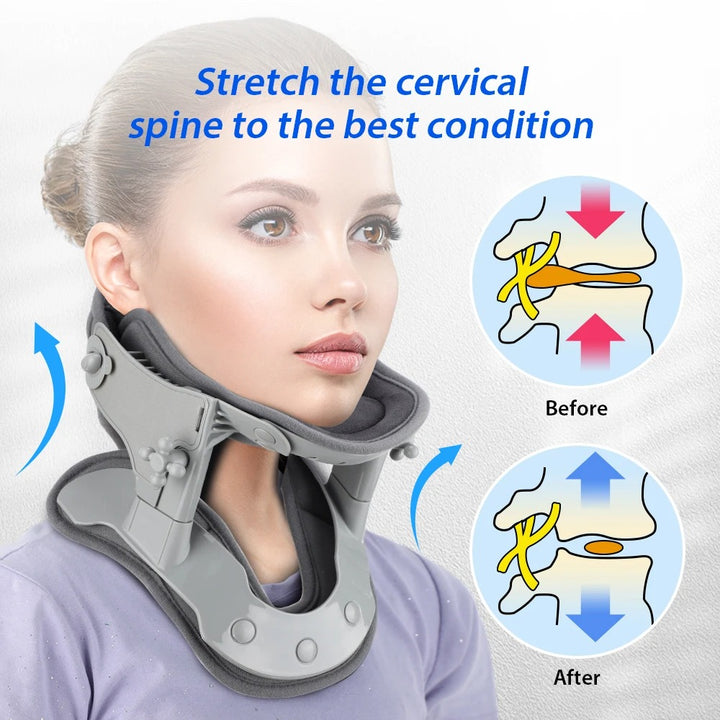 Premium Heating Neck Traction Collar with Adjustable Cervical Support, Hot Compression for Spine Alignment & Pain Relief, USB-Powered Cervical Massager