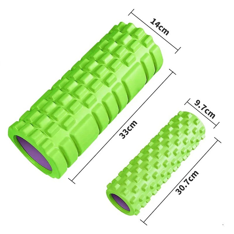 Premium Yoga Foam Roller for Muscle Recovery and Back Massage, 33*14cm Grid Axis Design, High-Density Foam, Ideal for Muscle Pain Relief, Flexibility Training, and Myofascial Release