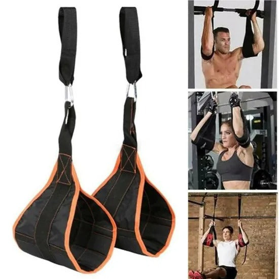 Premium Abdominal Hanging Straps – ABS Training Support for Pull-ups & Core Muscle Workout – Leg Raises, Vertical Crunches, & Sit-ups – Adjustable Nylon Equipment for Fitness