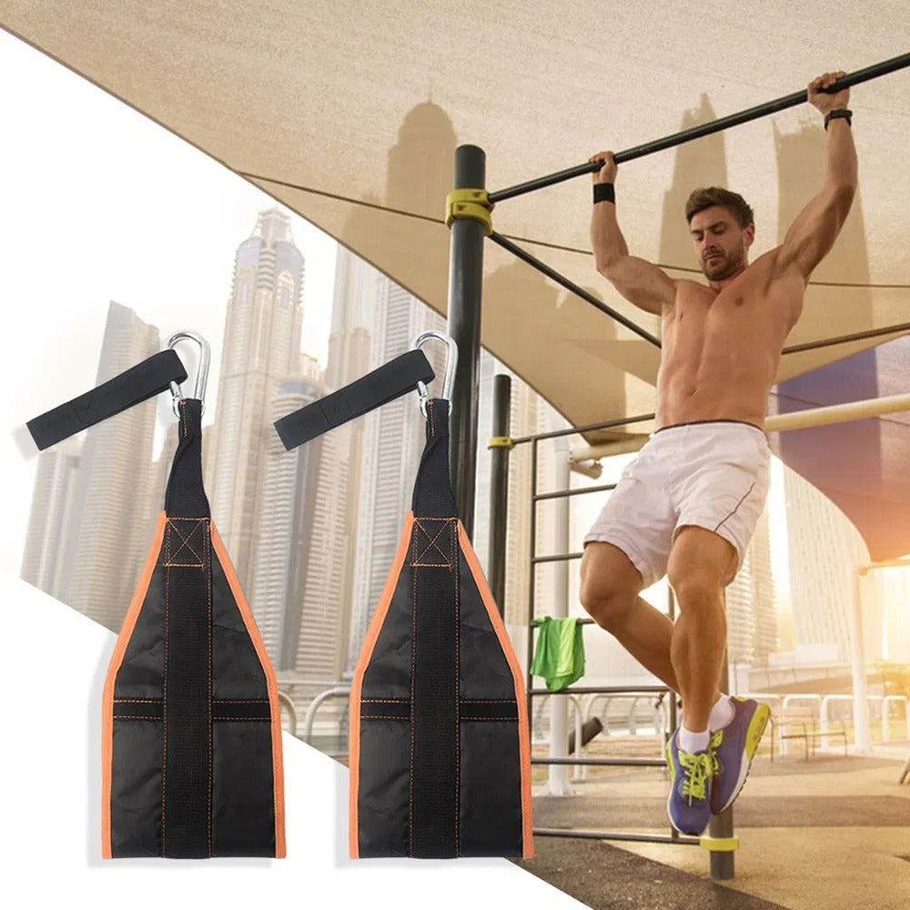 Premium Abdominal Hanging Straps – ABS Training Support for Pull-ups & Core Muscle Workout – Leg Raises, Vertical Crunches, & Sit-ups – Adjustable Nylon Equipment for Fitness