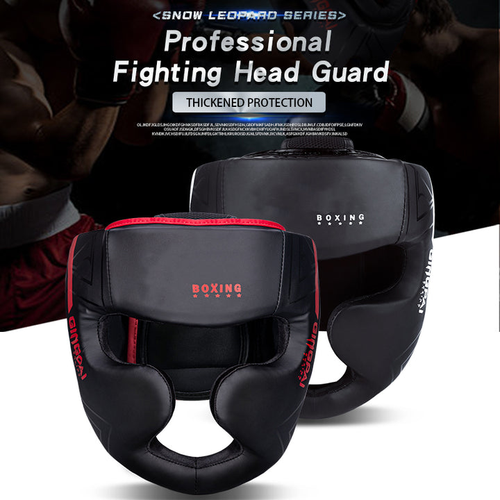 Premium Kickboxing Helmet – Full Face Muay Thai, MMA, Karate, Sanda Training Headgear, PU Leather, Protective Guard for Men & Women, Adjustable Sizes S/M/L