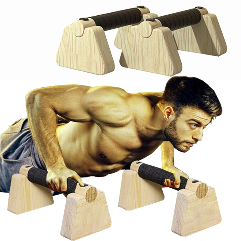 Premium Wooden Push-up Bars – Beech Wood Pull Up Stand Handles for Home Fitness, Calisthenics Exercise Equipment, Non-slip 