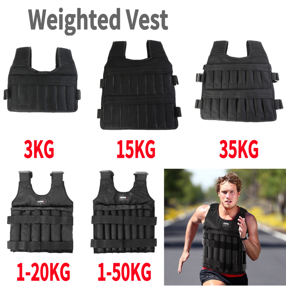 Premium Adjustable Weight Vest for Running, Jogging & Workout – 3kg, 15kg, 35kg Options, Fitness Exercise Jacket with Secure 