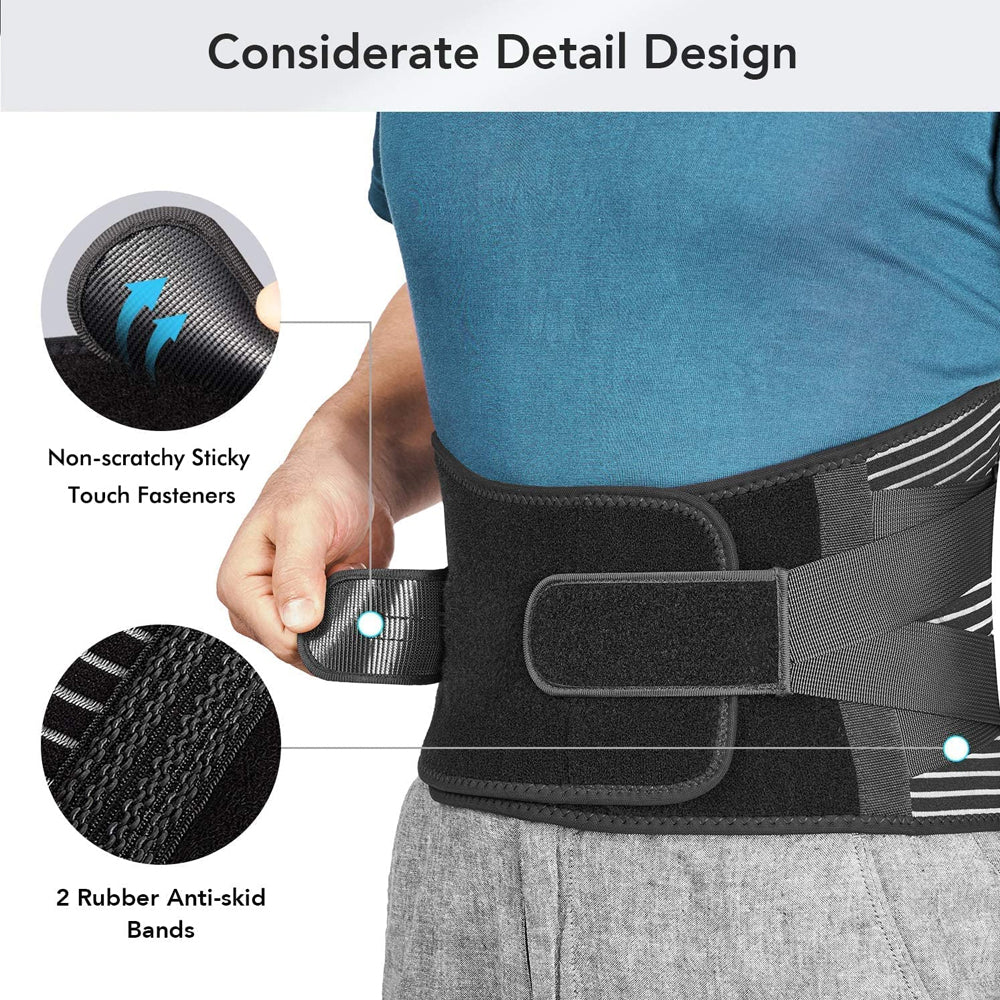 Premium Back Brace for Lower Back Pain Relief – Lumbar Support Belt for Heavy Lifting, Sciatica, Herniated Disc, Men & 