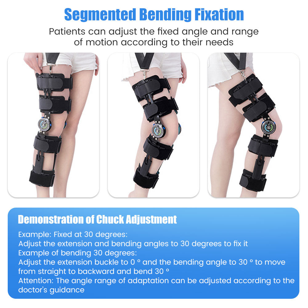 Premium Hinged ROM Knee Brace | Adjustable Post-Op Immobilizer for ACL, MCL, PCL Injury Support | Tool-Free Length Adjustment