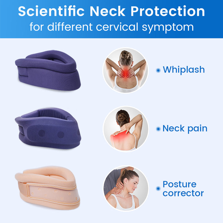 Premium Adjustable Neck Brace Foam Cervical Collar for Pain Relief, Comfortable Support for Home Use and Sleeping, Various 