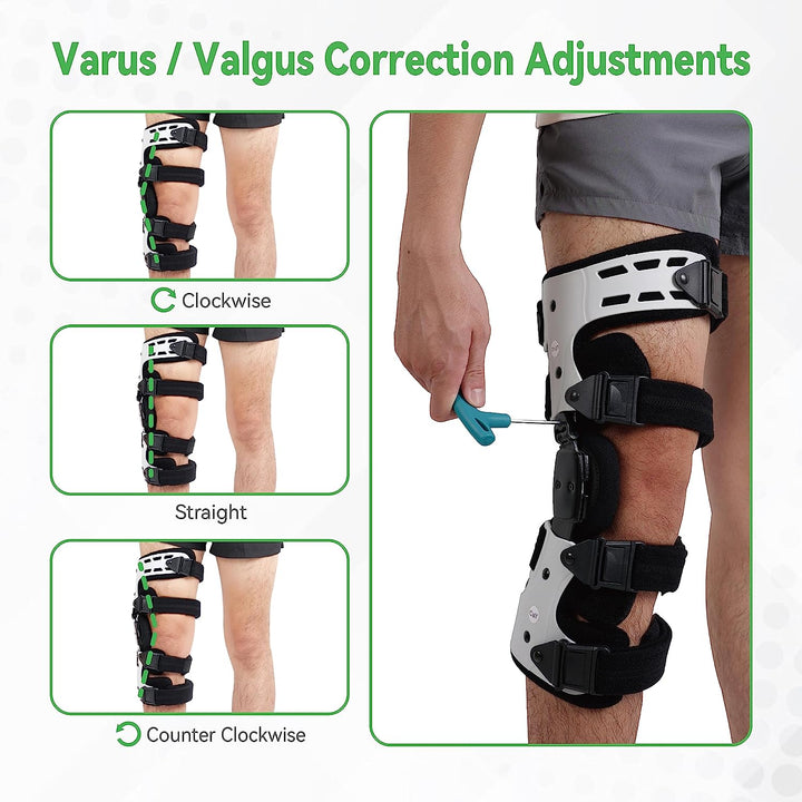 Premium Adjustable Hinged Knee Brace for Postoperative Recovery, ROM Immobilizer for ACL, MCL, Meniscus Tear, and Ligament 