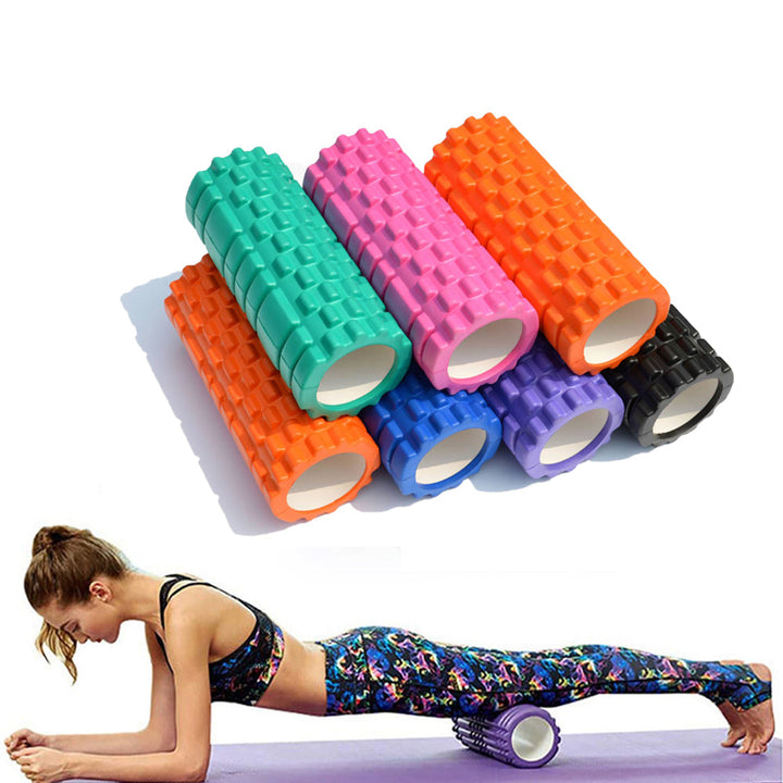 Premium Yoga Foam Roller for Muscle Recovery and Back Massage, 33*14cm Grid Axis Design, High-Density Foam, Ideal for Muscle