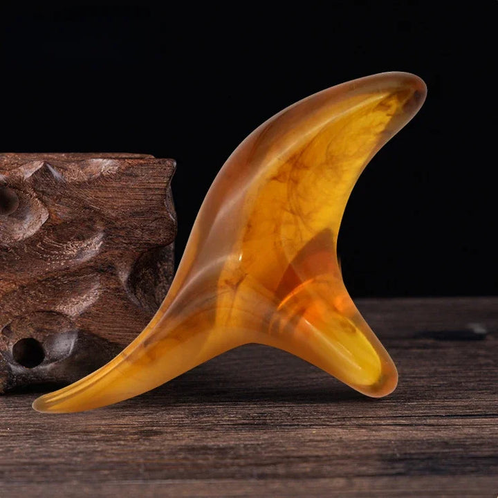 Premium Amber Resin Wax Triangle Body Massager - Gua Sha Acupuncture Tool for Neck, Back, and Leg Scraping Massage - Deep