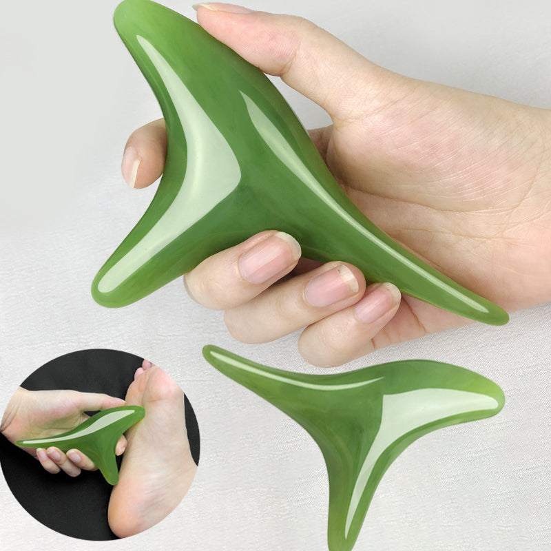 Premium Amber Resin Gua Sha Scraping Tool for Foot Massage and Relaxation, Antibacterial Beeswax Material, Ergonomic Handle,