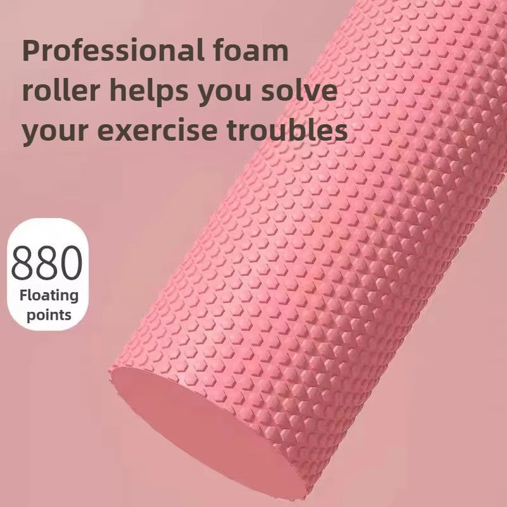 Premium EVA Foam Yoga Roller for Pilates & Home Workouts, 9.5cm Diameter, 29.7cm Length, Enhanced Hexagonal Design for Effective Muscle Recovery and Flexibility - StrengthXPhysiotherapy