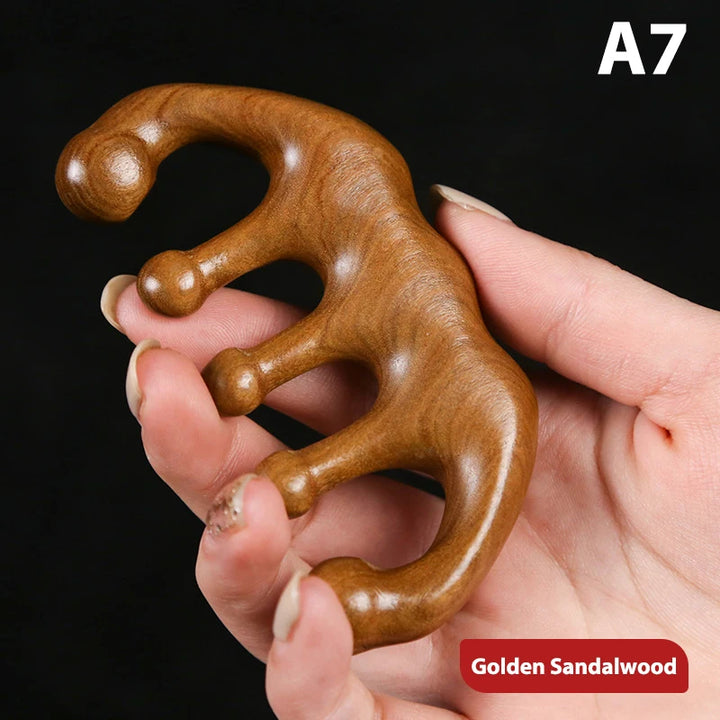 Premium Wood Nose Massager for Blood Circulation, Gua Sha Tool, Trigger Point Therapy, Pedicure Massage Comb with Acupoint Map, Essential Oil Compatible - StrengthXPhysiotherapy