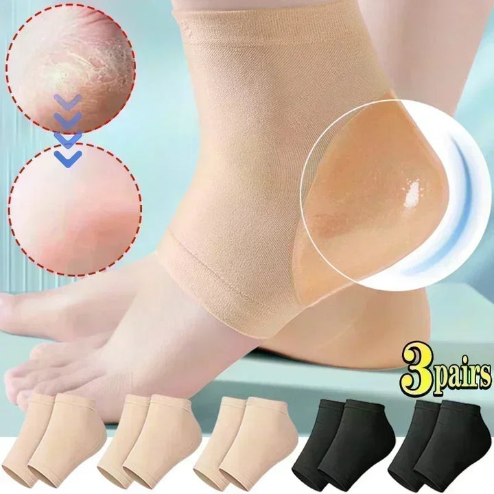 High-Quality Silicone Anti-Cracking Moisturizing Heel Socks - Relieve Heel Pain, Prevent Dry Skin Cracking, & Hydrating Spa 