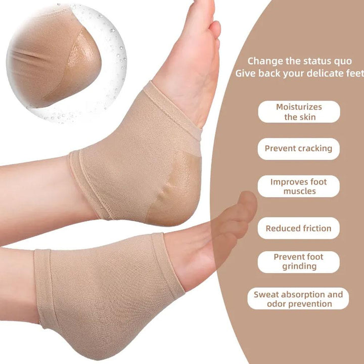 High-Quality Silicone Anti-Cracking Moisturizing Heel Socks - Relieve Heel Pain, Prevent Dry Skin Cracking, & Hydrating Spa 