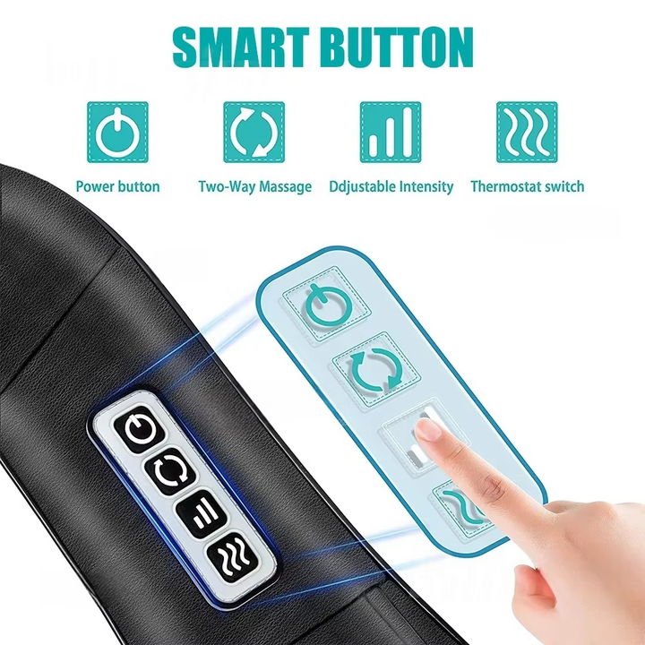 Luxury Shiatsu Neck, Back & Shoulder Massager with Heat, 4D Deep Kneading for Full Body Muscle Relief, Electric Massage Pillow for Legs & Tissue Stress - StrengthXPhysiotherapy