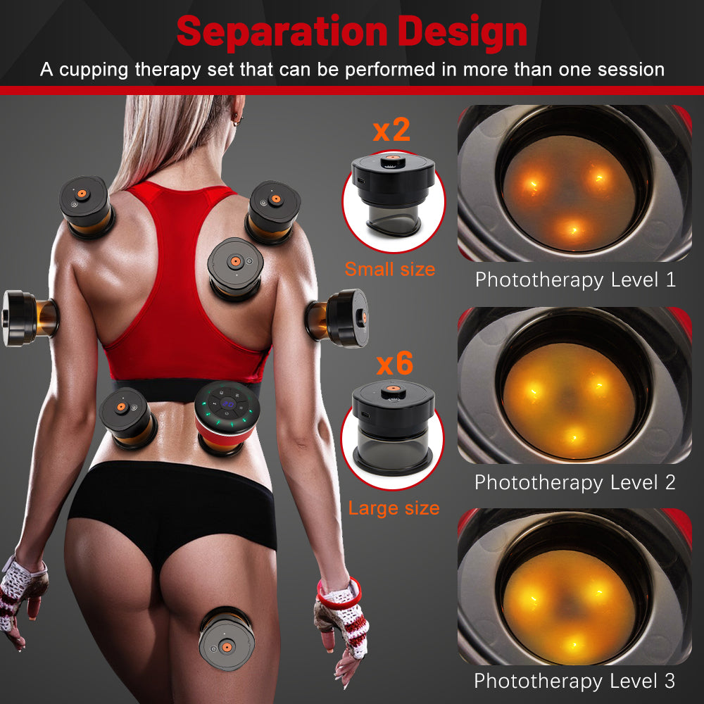 Premium 8-Cup Electric Cupping Massager – Gua Sha, Vacuum Suction, EMS, Anti-Cellulite Therapy