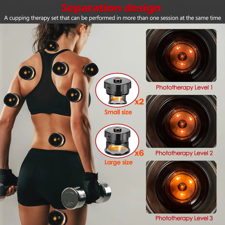 Premium 8-Cup Electric Cupping Massager – Gua Sha, Vacuum Suction, EMS, Anti-Cellulite Therapy