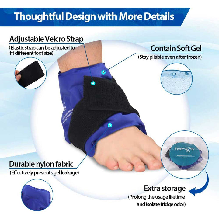 Premium Ankle Brace Ice Pack Wrap for Pain Relief – Hot & Cold Therapy, Flexible Fit, Reusable Gel Cold Pack for Swollen 