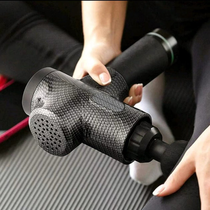 Premium 24V Deep Tissue Massage Gun with Hot & Cold Compress, 12 Heads, High-Frequency Muscle Relaxation for Neck, Shoulder & Full Body Recovery - StrengthXPhysiotherapy