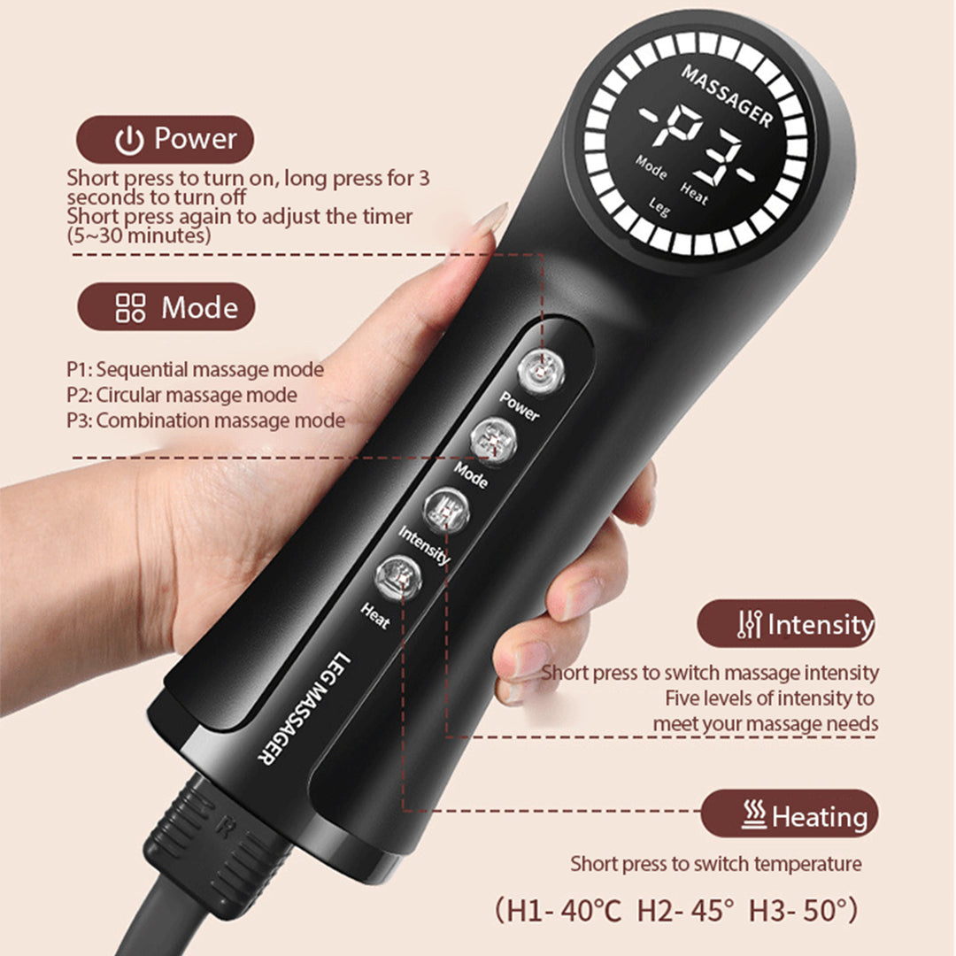 Luxury Air Wave Leg Massager with Infrared Heat & Air Pressure Technology for Thigh, Knee, and Calf Relief – 5 Intensity 