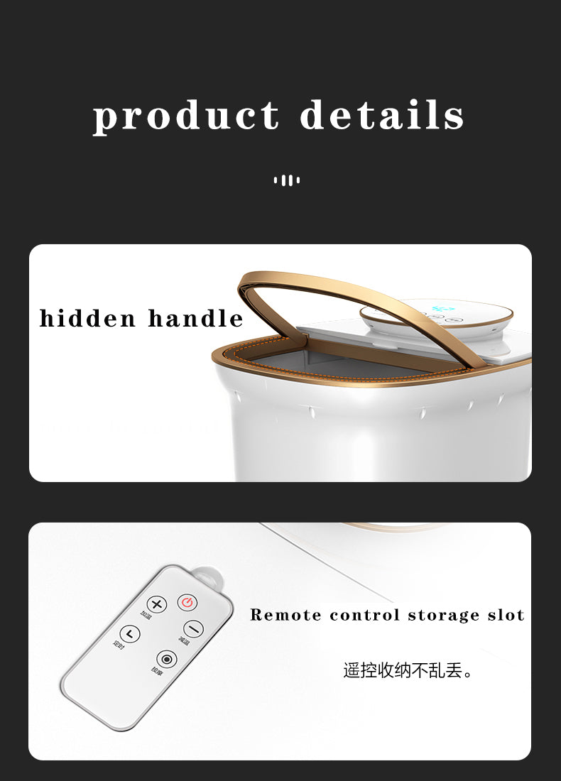 Luxury Foot Spa Bath Massager with Heat & Bubbles, Digital Temperature Control, Motorized Rollers, Adjustable Time Pedicure 