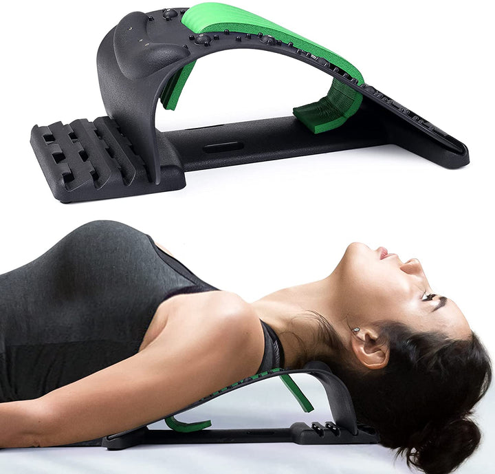 High-Quality 4-Level Neck & Back Stretcher with Magnetotherapy - Adjustable Cervical Spine Support for Pain Relief, Lumbar and Upper Back Massage Tool for Home & Office - StrengthXPhysiotherapy