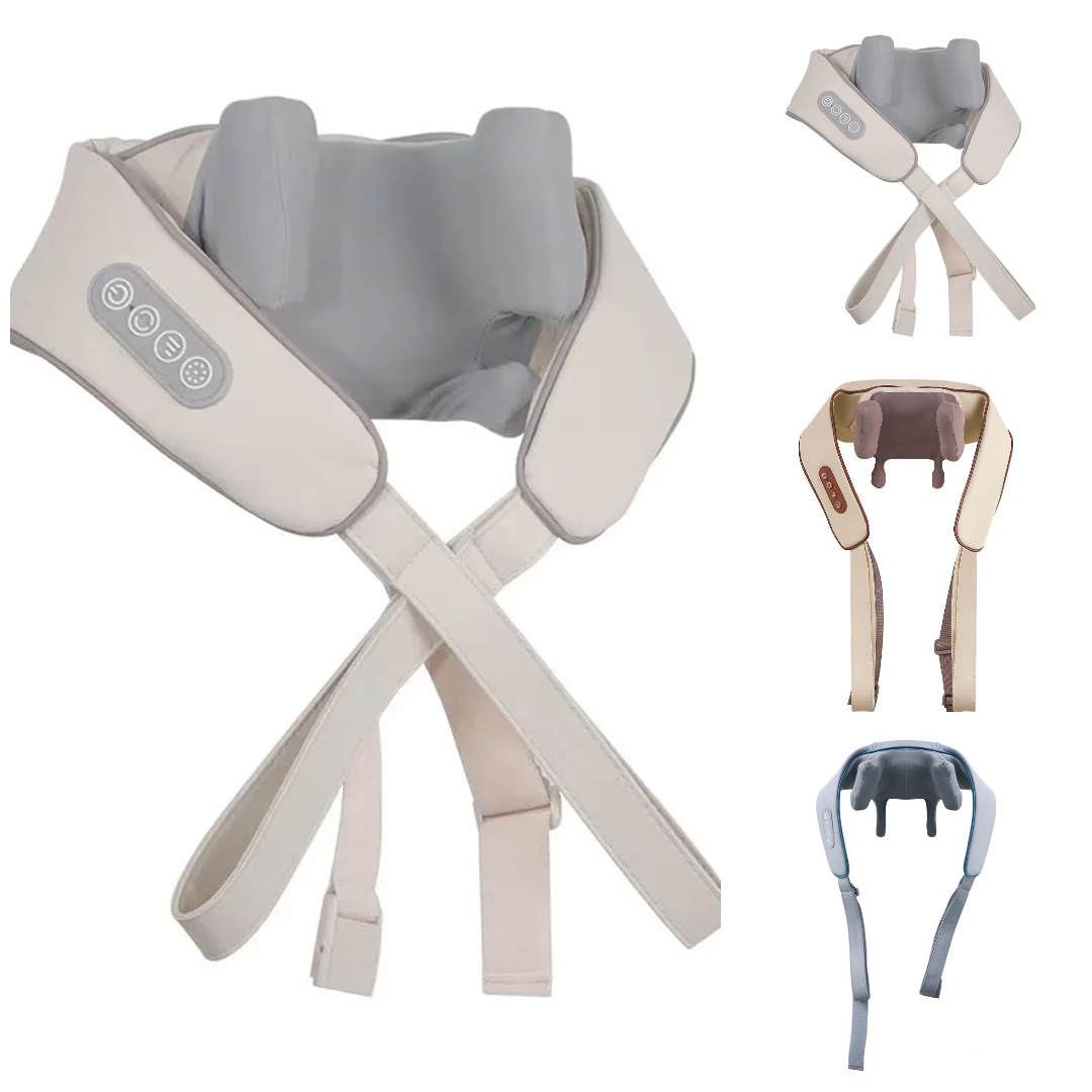 Luxury Neck and Shoulder Massager with Heat, Deep Tissue Shiatsu Kneading for Pain Relief, Electric Rechargeable Massage Shawl for Back & Muscles - StrengthXPhysiotherapy