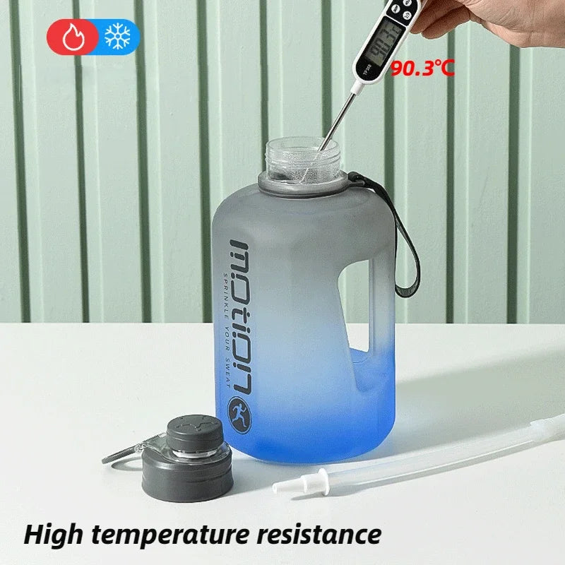 Premium 2.2L Large Capacity Sports Water Bottle – BPA-Free, Gradient Plastic, Portable Kettle with Straw, Leak-Proof, Ideal 