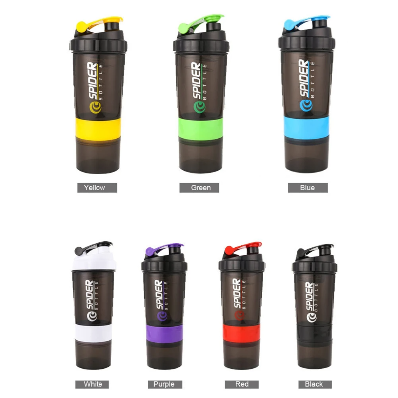 Premium 500ML Portable Protein Powder Shaker Bottle – High Capacity Sports Blender with Powder Case – Plastic Water Cup for Gym & Fitness – Modern, Leak-Proof Design - StrengthXPhysiotherapy