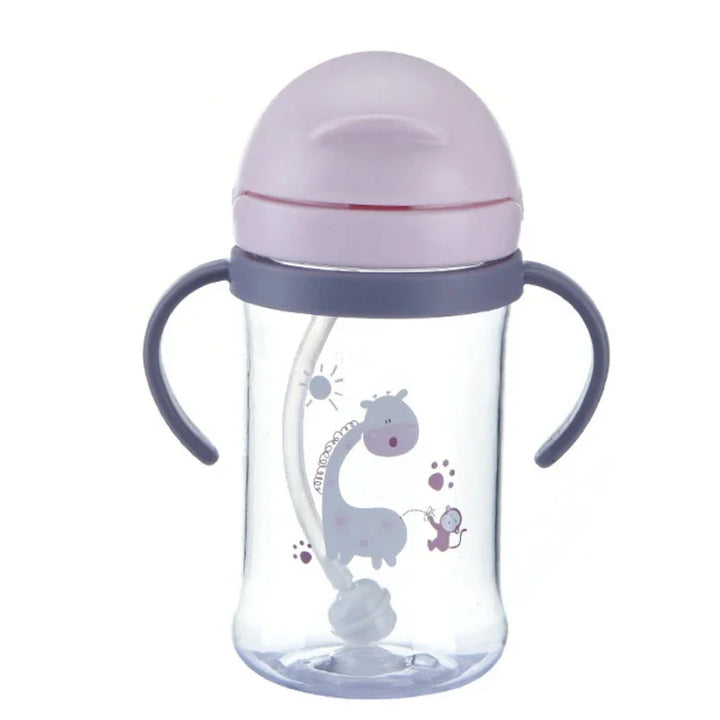 Premium 250ml Kids Water Cup – Anti-Choke, Spill-Proof, with Suction Ball & Straw, Cute Cartoon Design, Ideal for Toddlers 