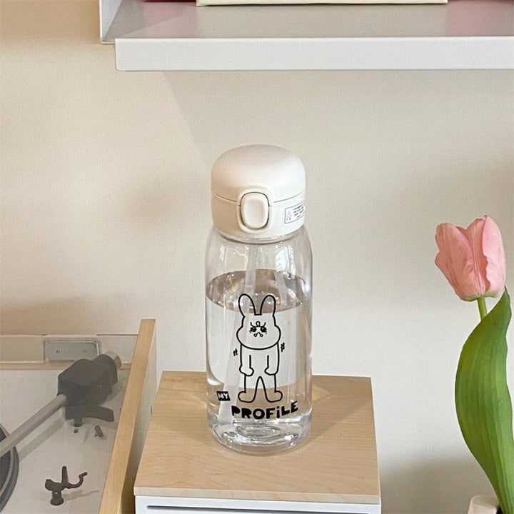 Premium 600ml Eco-Friendly Water Bottle with Straw - Large Capacity, Drop-Resistant, Portable PC Plastic Cup for Home, 