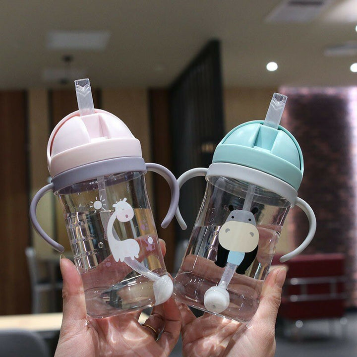 Premium 350ml Kids Drinking Cup – Wide Caliber, Spill-Proof Feeding Bottle with Straw & Gravity Ball, Durable & Easy for 
