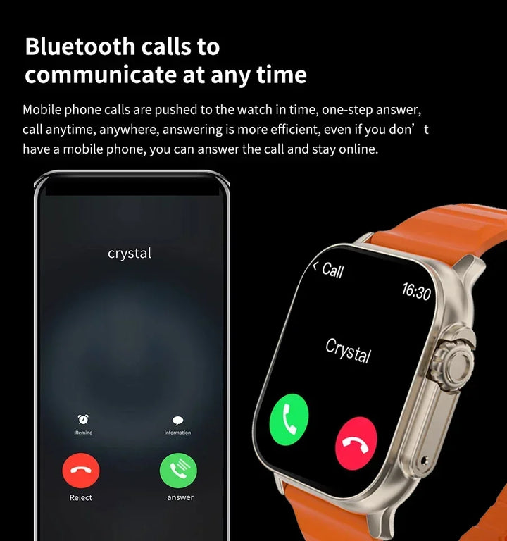 Luxury Smartwatch for Men & Women – 49mm Bluetooth GPS Tracker, NFC, Music Control, Wireless Charging, High-End Fitness Watch – Health Monitoring - StrengthXPhysiotherapy