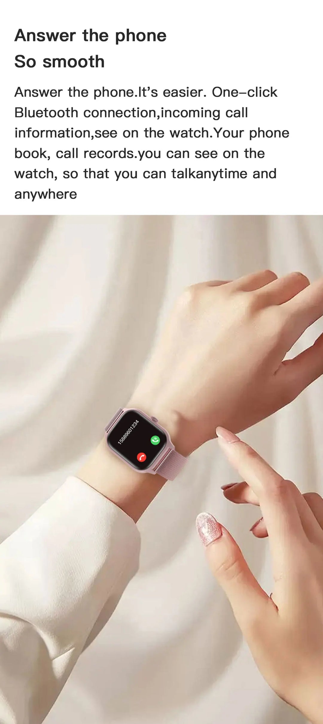 Luxury Smartwatch Android OS - 1.44" Full Touch Screen, Bluetooth Call, Music Control, Fitness Tracker for Men & Women, Health Monitor - StrengthXPhysiotherapy