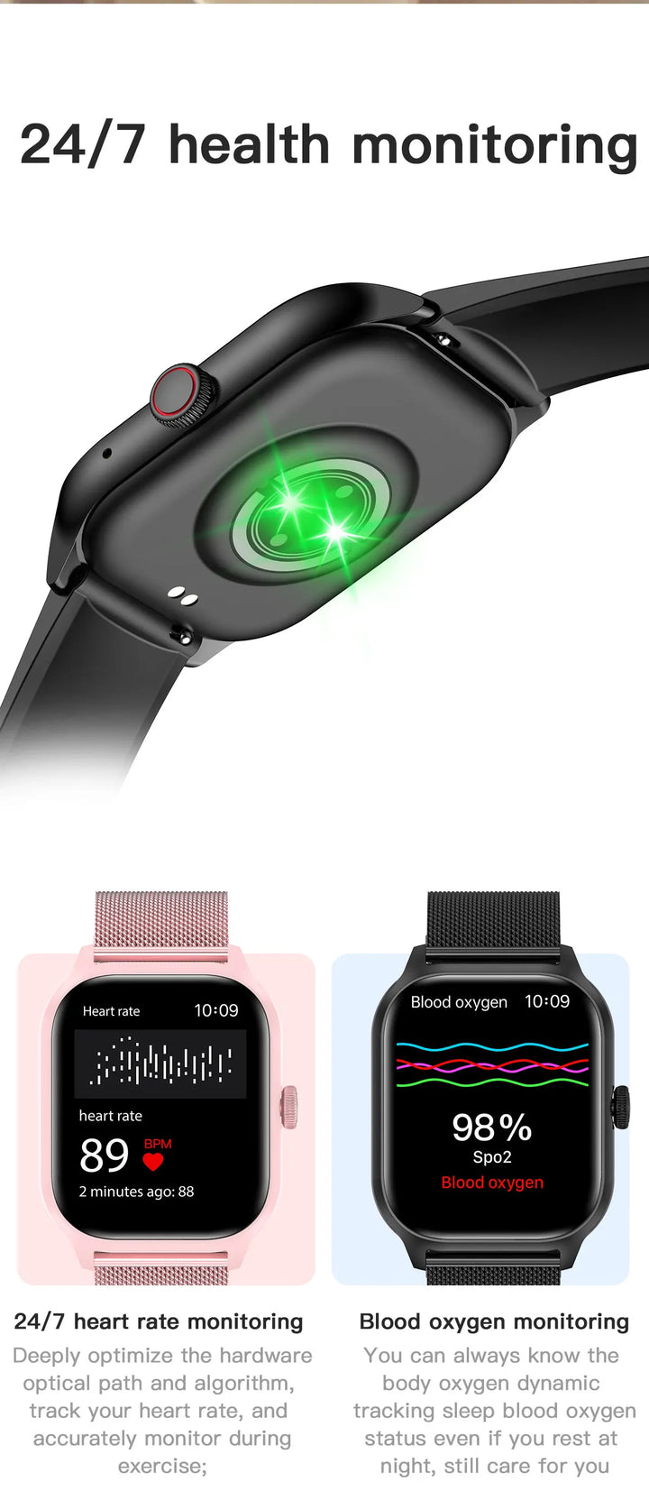 Luxury Smartwatch Android OS - 1.44" Full Touch Screen, Bluetooth Call, Music Control, Fitness Tracker for Men & Women, Health Monitor - StrengthXPhysiotherapy