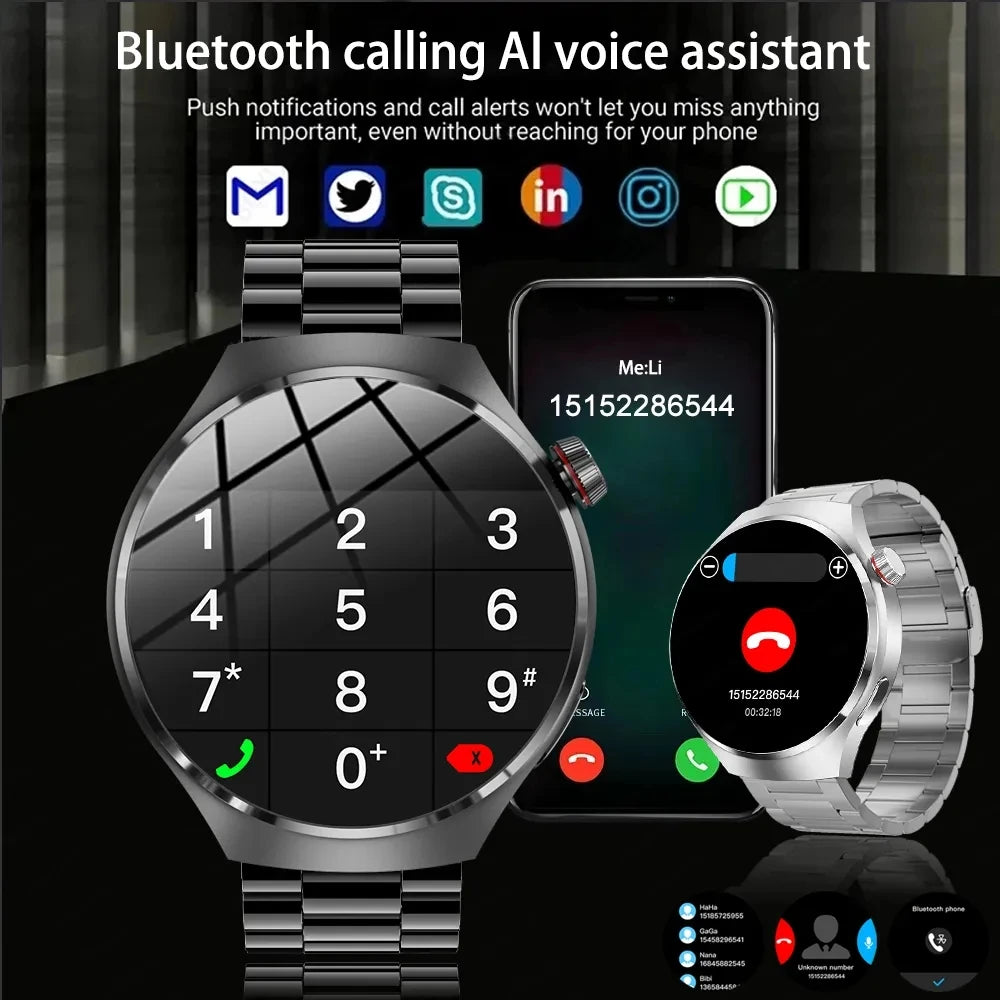 Premium GPS Smart Watch for Men & Women | 360° AMOLED Display, NFC, Bluetooth Call, IP68 Waterproof, Heart Rate Monitor, Fitness Tracker, Sleep Monitoring, Multi-Sport Modes - StrengthXPhysiotherapy
