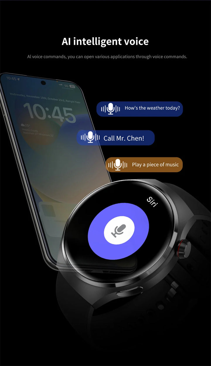 Premium GPS Smart Watch for Men & Women | 360° AMOLED Display, NFC, Bluetooth Call, IP68 Waterproof, Heart Rate Monitor, Fitness Tracker, Sleep Monitoring, Multi-Sport Modes - StrengthXPhysiotherapy