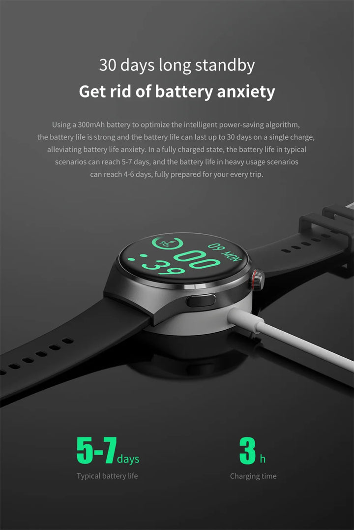 Premium GPS Smart Watch for Men & Women | 360° AMOLED Display, NFC, Bluetooth Call, IP68 Waterproof, Heart Rate Monitor, Fitness Tracker, Sleep Monitoring, Multi-Sport Modes - StrengthXPhysiotherapy