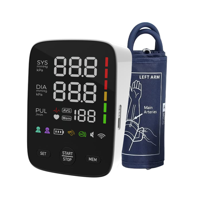 Premium Automatic Upper Arm Blood Pressure Monitor – LED Backlit Screen, 2X120 Memory Groups, Adjustable BP Cuff, Electronic