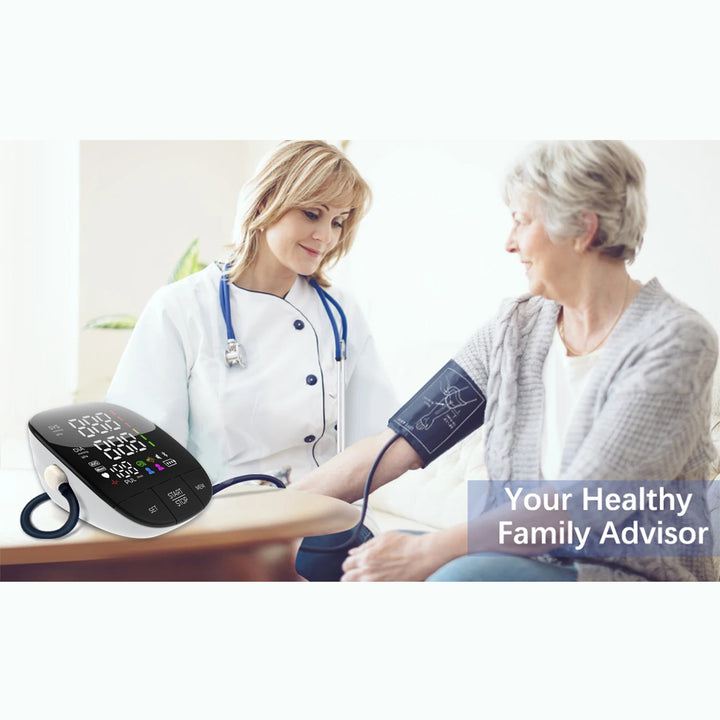 Premium Automatic Upper Arm Blood Pressure Monitor – LED Backlit Screen, 2X120 Memory Groups, Adjustable BP Cuff, Electronic Digital Blood Pressure Machine - StrengthXPhysiotherapy