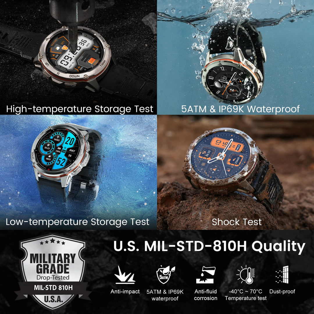 Premium Ultra GPS Smartwatch for Men, 470mAh AMOLED Fitness Tracker, Bluetooth, Digital Watch with AOD, Heart Rate Monitor, Activity Tracker & More - StrengthXPhysiotherapy
