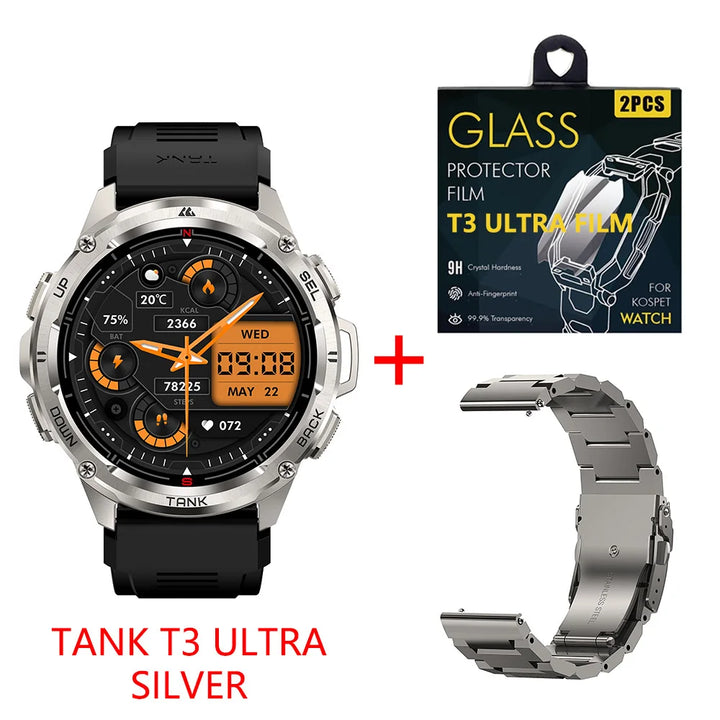Premium Ultra GPS Smartwatch for Men, 470mAh AMOLED Fitness Tracker, Bluetooth, Digital Watch with AOD, Heart Rate Monitor, Activity Tracker & More - StrengthXPhysiotherapy